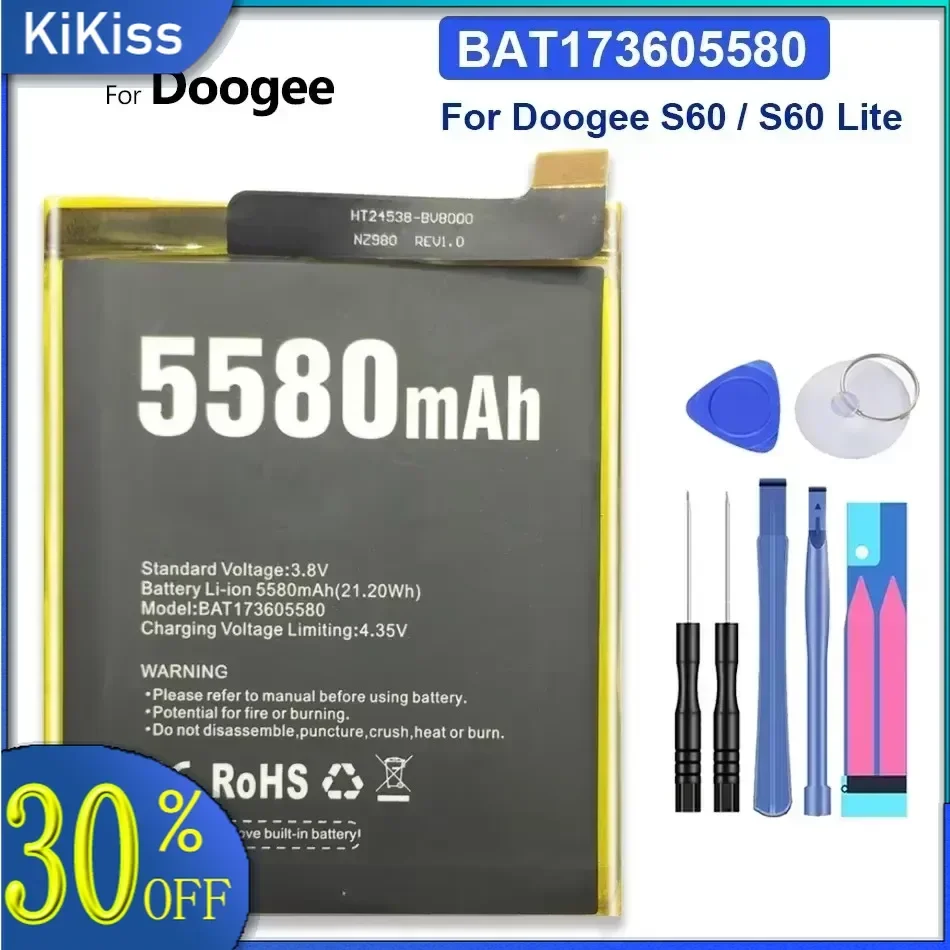БАТ 173605580 Сменный аккумулятор для Doogee S60 Lite S60Lite 5580 мАч номер отслеживания