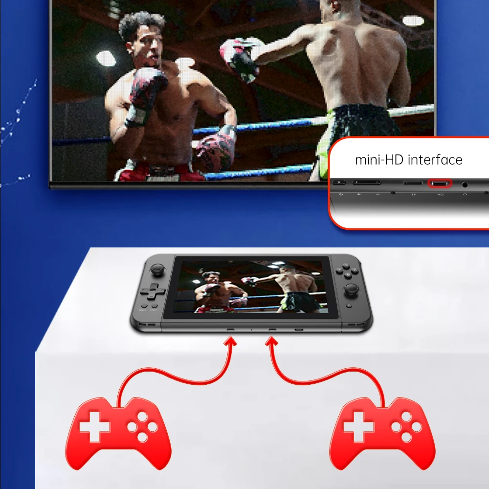 Портативный игровой плеер POWKIDDY X70 HD в стиле ретро