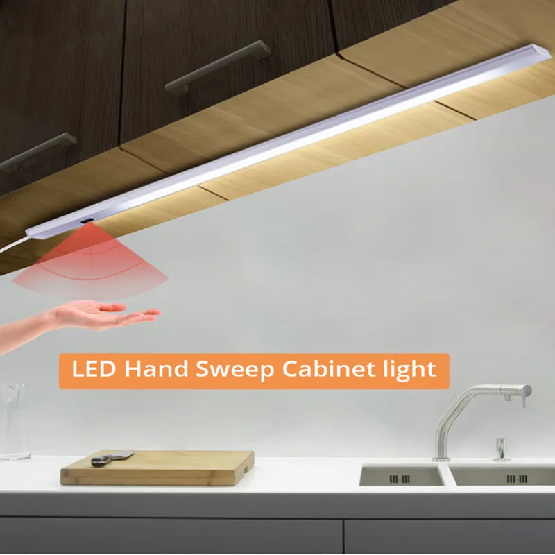 

12V Smart LED Kitchen Light Hand Sweep Sensor Lamp High Brightness Backlight for Cabinet Wardrobes Drawer LED Bar 30/40/50 cm