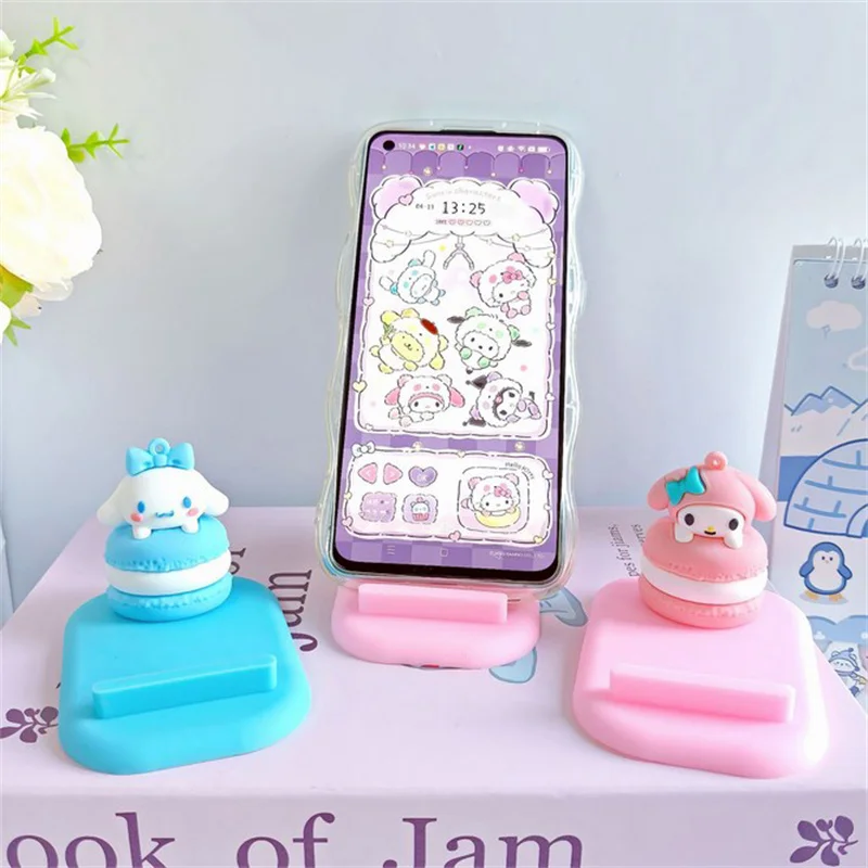 Cinnamoroll аниме Kawaii Sanrio Ins фигурка ленивый настольный подставка для мобильного