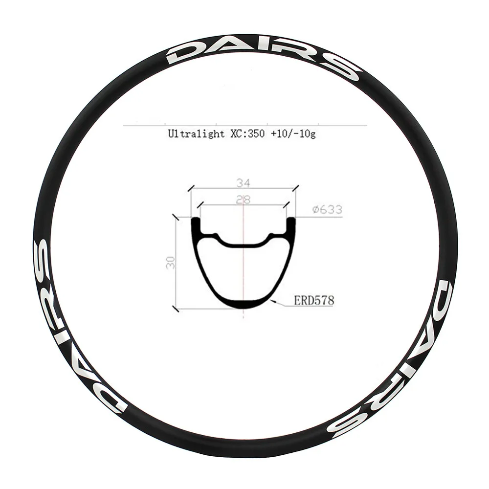 Graphene 29er tubeless carbon mtb rims Ultralight 350g disc bikes rim XC 34x30mm symmetry mtb rim disc bicycle rims