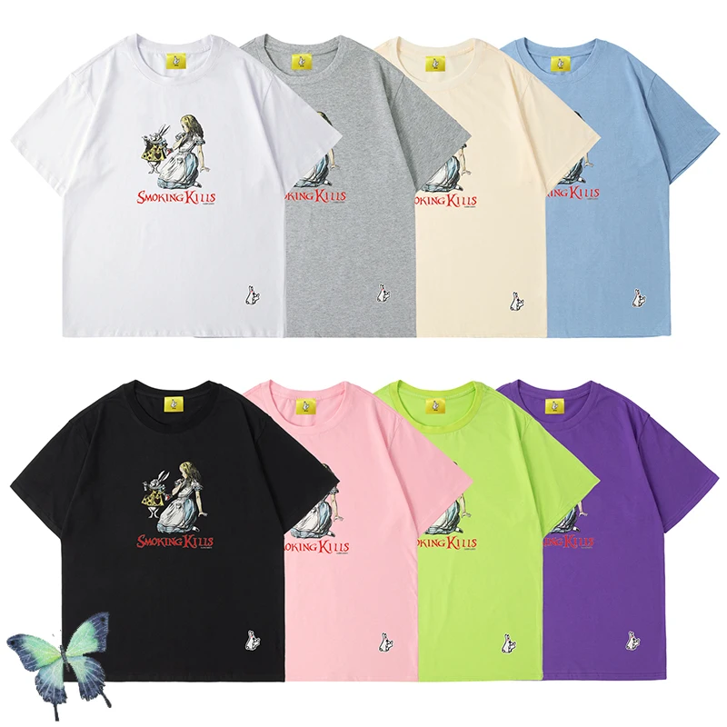 

2022 Multi Color Men Women Skull Print No Smoking Kills Rabbits Two T-shirt