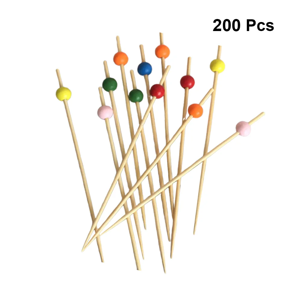 

100pcs Fruit Pick Unique Practical Colorful Disposable Party Supplies Cocktail Stick for Wedding Party Birthday