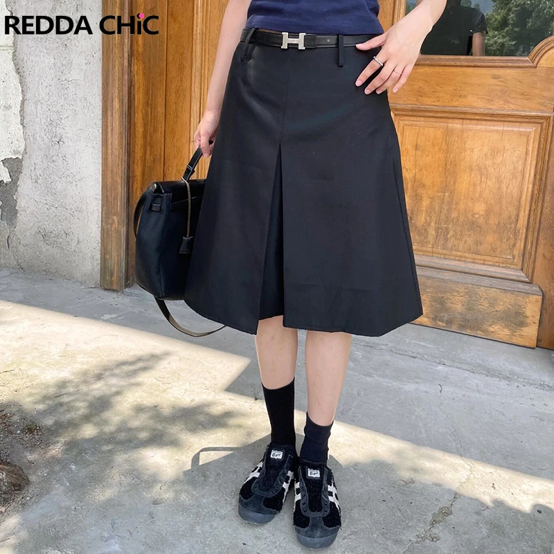 Фото REDDACHiC плиссированные передние брюки-бермуды женские унисекс джерты свободные повседневные однотонные черные шорты до колена с низкой талией офисная рабочая одежда №1