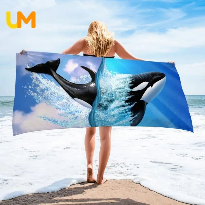

Dolphin Beach Towels Quick Dry For Adults Large Ocean Beach Towels Cotton Sunscreen Blanket For Beach Swimming Gym Bath Towel