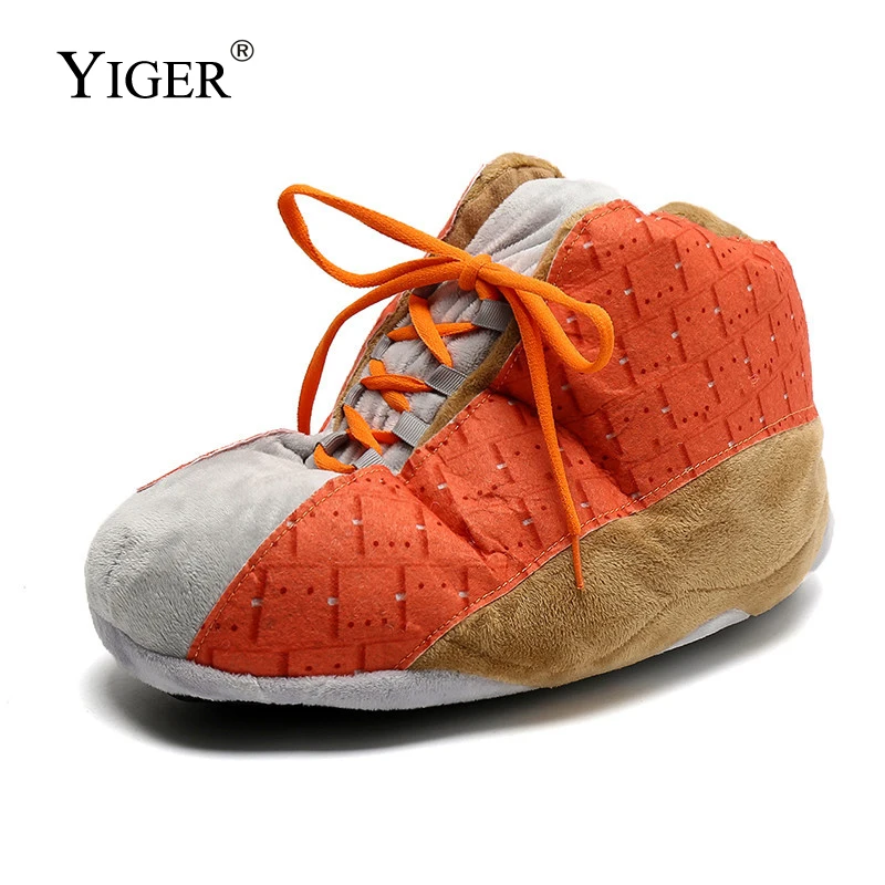 YIGER/зимняя плюшевая хлопковая обувь; Утолщенная домашняя обувь из хлопка для пары; Домашние кроссовки; Теплые хлопковые тапочки