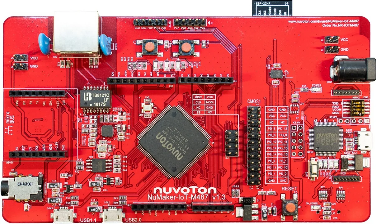 

NuMaker IoT-M487 development board gateway The endpoint.The network connection;Ethernet networks;Ali cloud