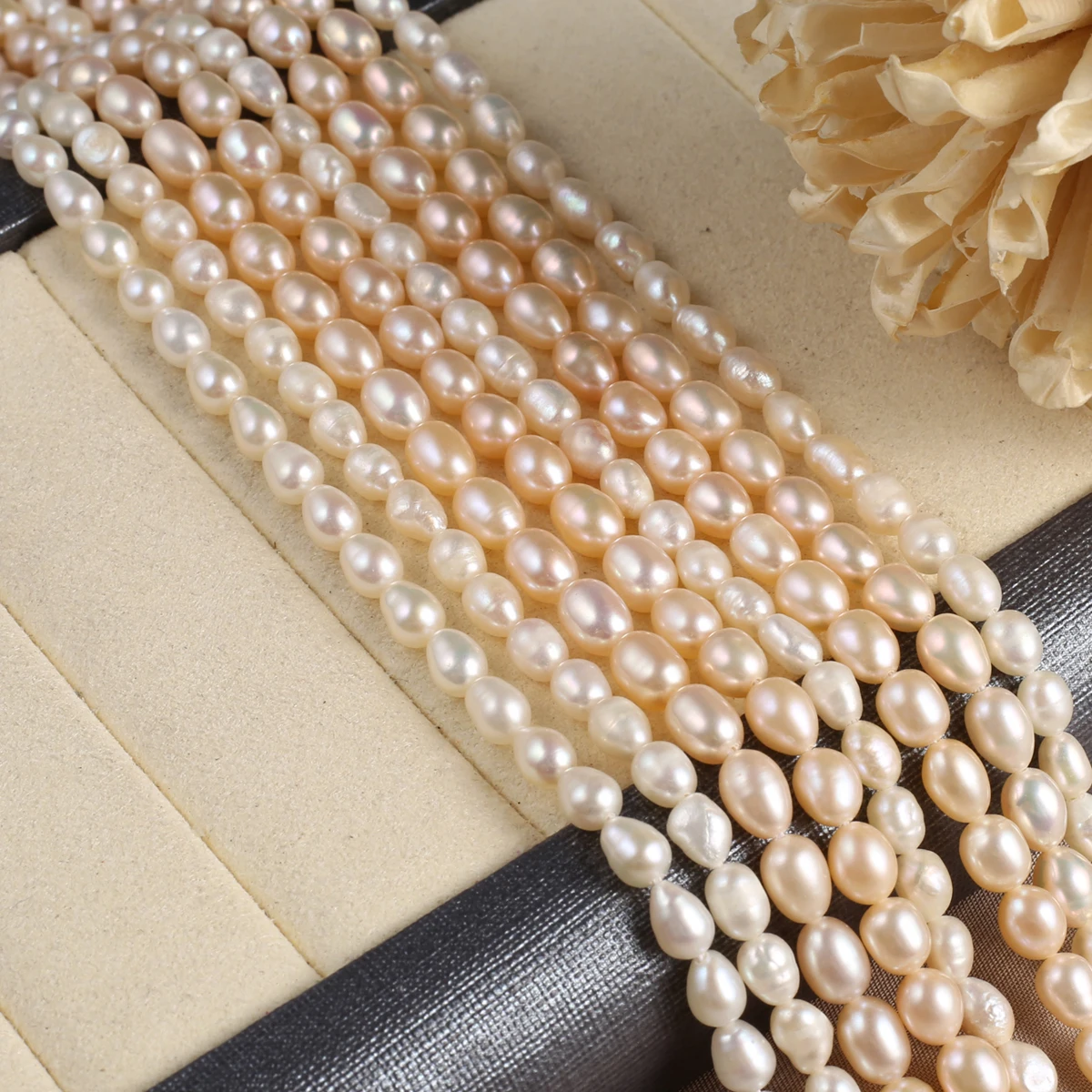 Natural Freshwater Pearl Beads Loose Spacer Rice Shape Pearl Bead for Jewelry Making Diy Women Elegant Necklace Bracelet Crafts