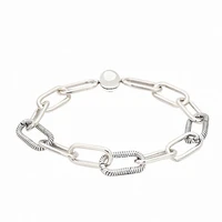 original me link snake chain pattern circular clasp bracelet bangle fit women 925 sterling silver bead charm pandora jewelry