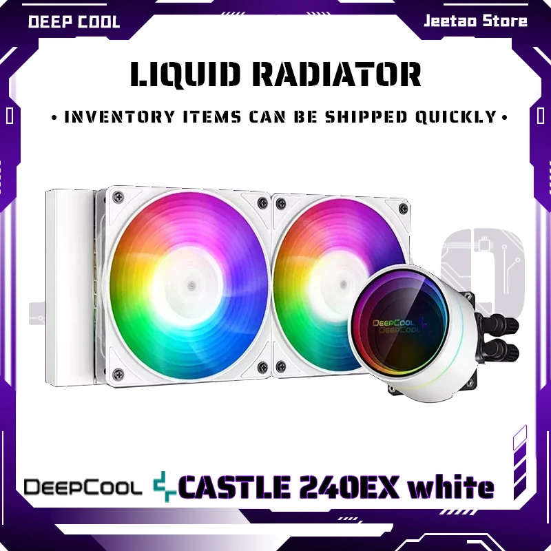 

DEEPCOOL CASTLE 240EX ARGB WH Cpu All-In-One Water Cooling Radiator Desktop Host 5V3PIN ARGB Silent Fan For LGA1151 TR4 AMD AM4