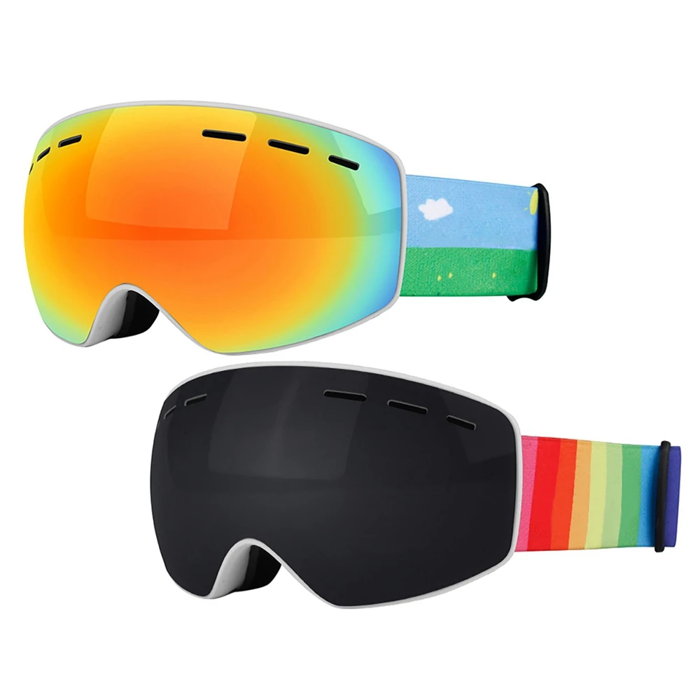 

Kids Ski Goggles Skiing Snowboard Windproof Goggles Antiuv Anti-Fog Kids Snow Snowboard Goggles For Boy Girl And Youth