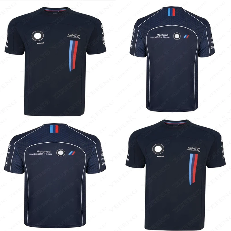 

Summer For BMW Motorrad World SBK Team SMR Motorsport Superbike Motorcycle Racing Dark Blue T-Shirt Men's Short Quick Dry Jersey
