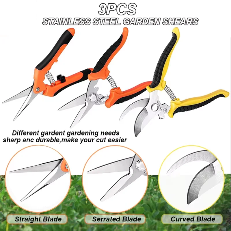 3 шт. многофункциональные ножницы из нержавеющей стали секатор садовые для