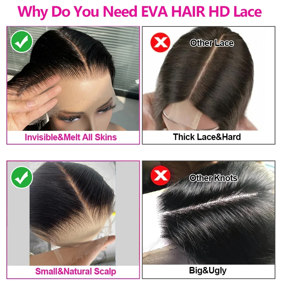 Ева волосы 2x6 HD кружевные накладные прямые человеческие Kim k Закрытие закрытие