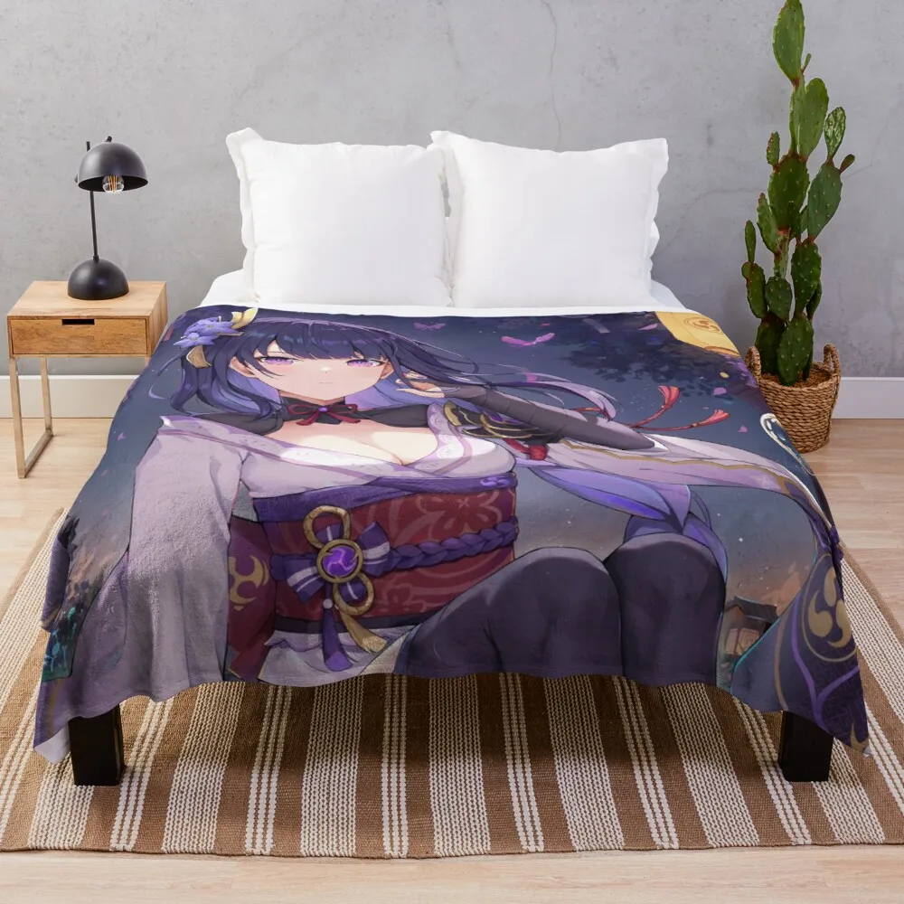 Baal (Raiden shogun) Throw Blanket Hairy Blanket Microfiber Blanket
