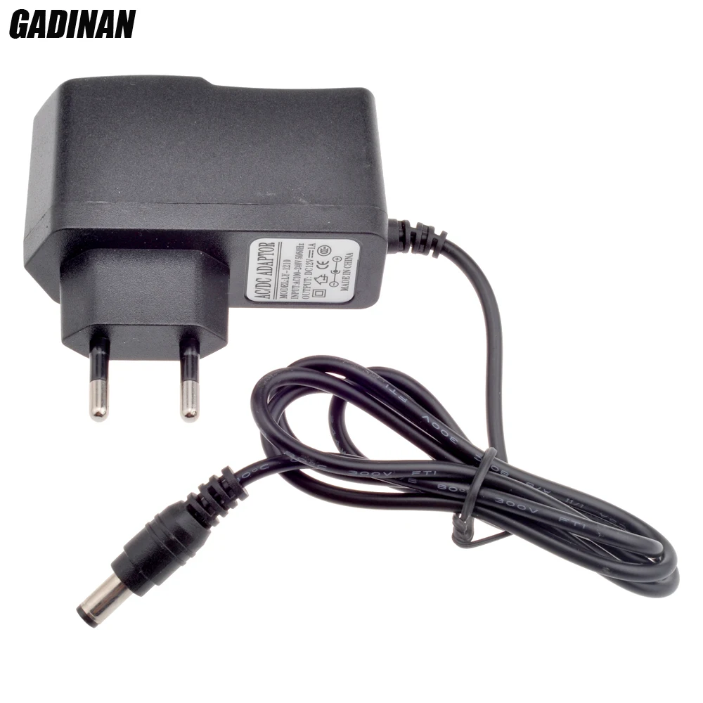 

Gadinan EU/US/AU/UK 5.5mm*2.1mm Optional Plug 100V-240V AC 50/60Hz 0.3A 12V 1A To Adapter Plug For CCTV Camera / IP Camera