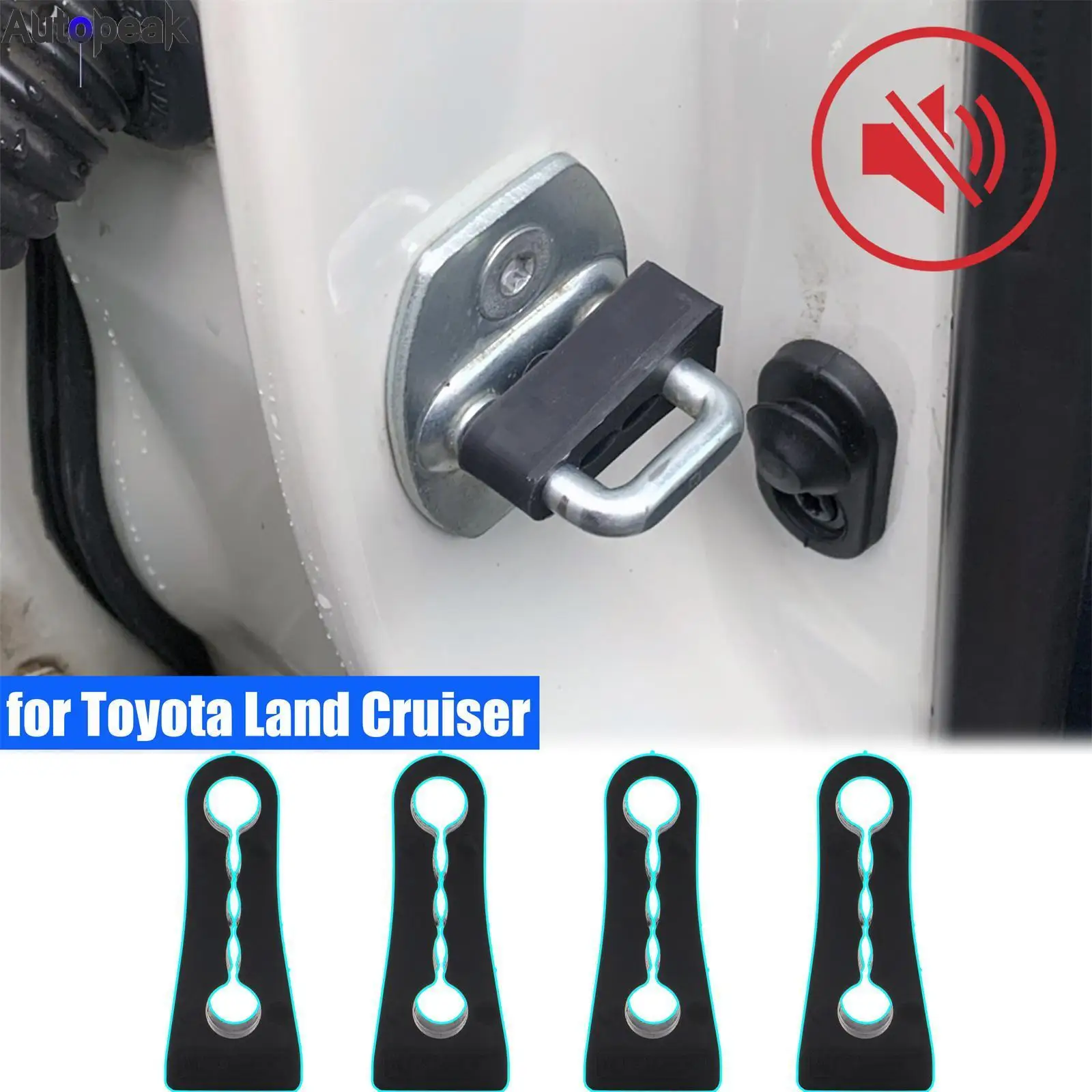 

Демпфер буфера дверного замка для Toyota Land Cruiser J100 J200 LC100 LC200 Звукоизоляционная изоляция Тихий глухокий шумовой уплотнитель
