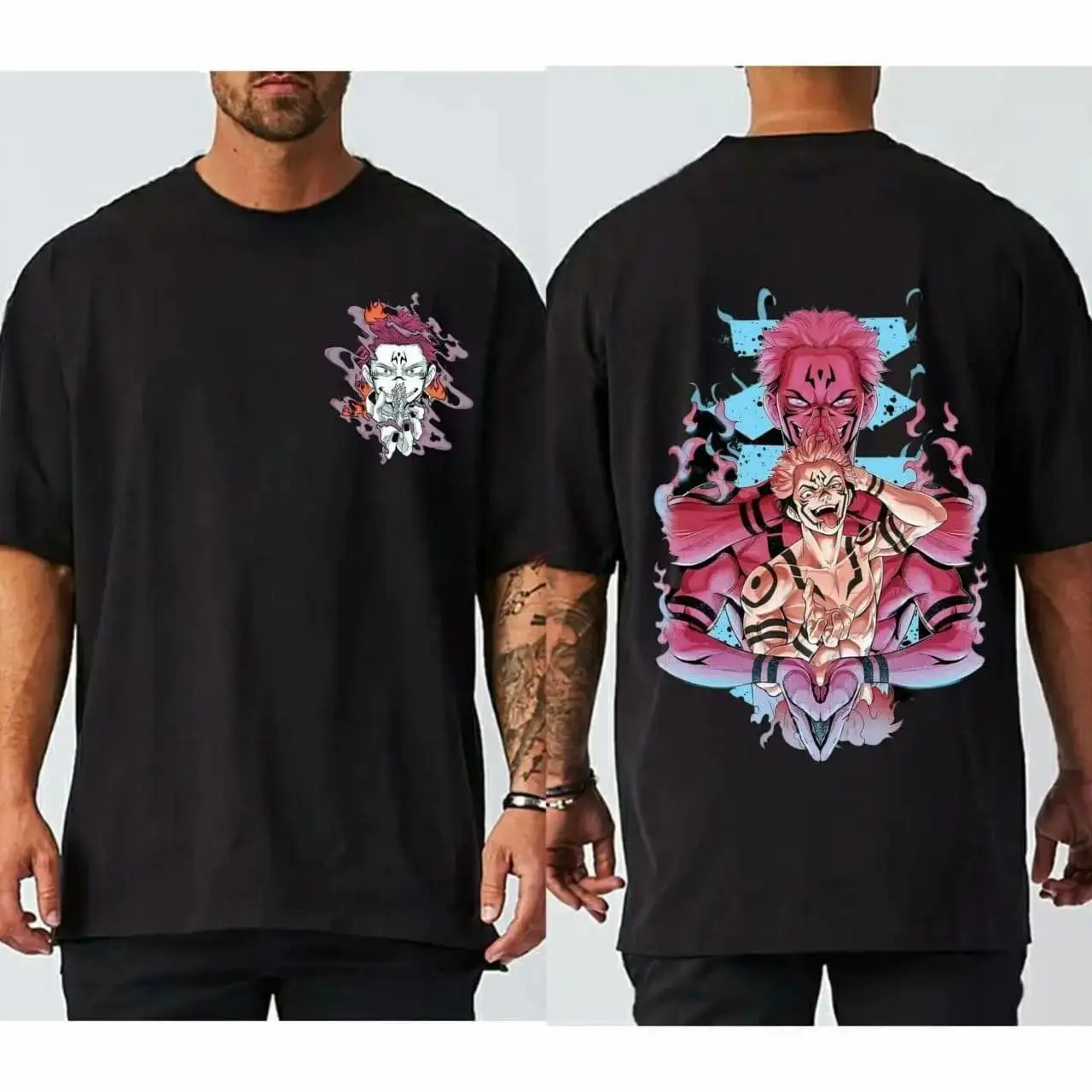 Повседневная дышащая хлопковая футбольная рубашка Ryomen Sukuna унисекс в стиле ретро