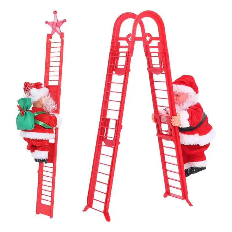

Новые рождественские украшения, подарок, электрическая лестница для скалолазания, кукла Санта-Клаус, игрушки с музыкой, счастливая Рождест...