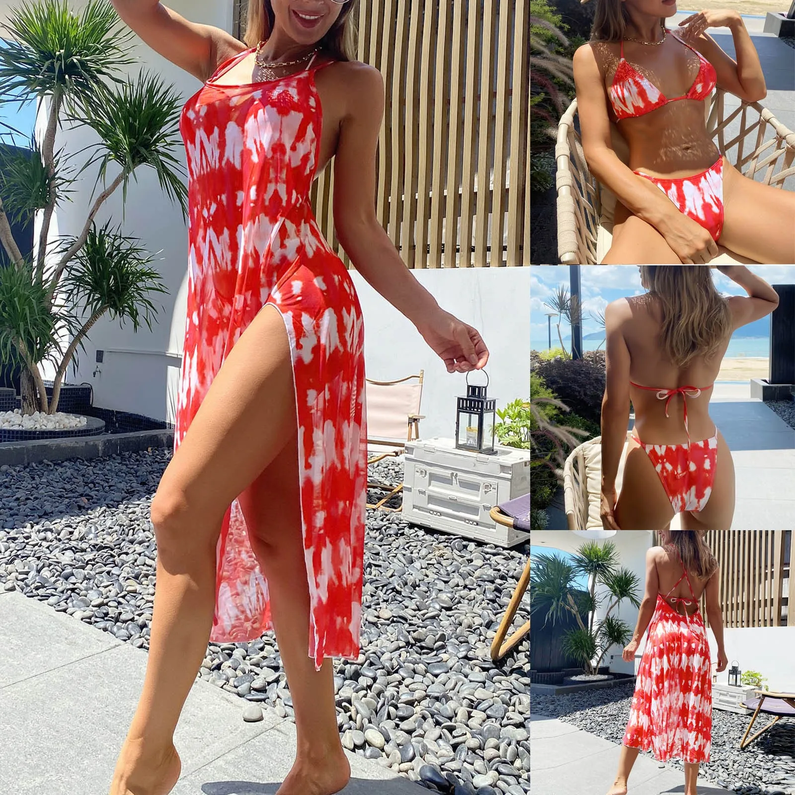 

2023 женский раздельный купальник, бикини с принтом в бразильском стиле, летняя пляжная одежда для отпуска, купальный однотонный купальник