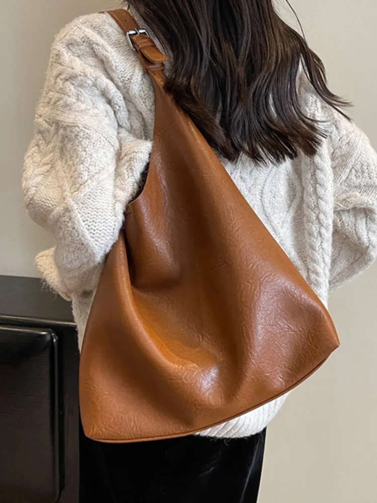 

Large Capacity Shoulder Bags For Women Tote Bag 2023 Winter Soft PU Leather Crossbody Bag Lady Vintage Handbags And Purses