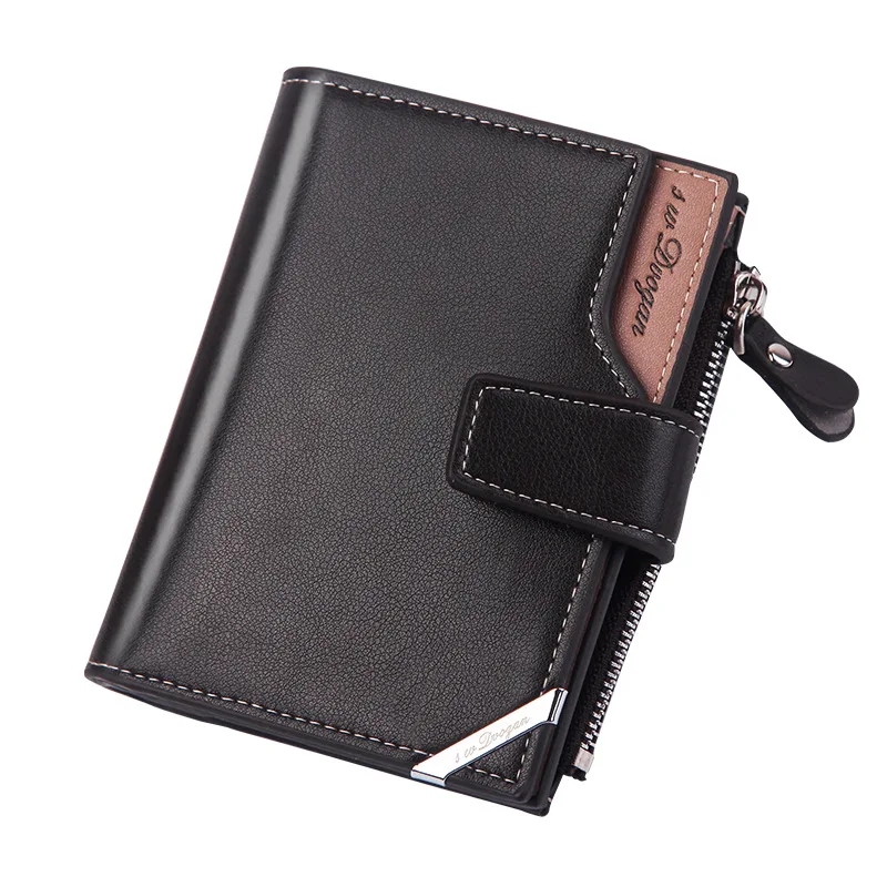 New men's vertical buckle wallet youth European and American wallet multi-function multi-card wallet large-capacity dollar clip