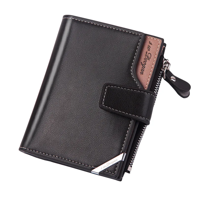

New men's vertical buckle wallet youth European and American wallet multi-function multi-card wallet large-capacity dollar clip