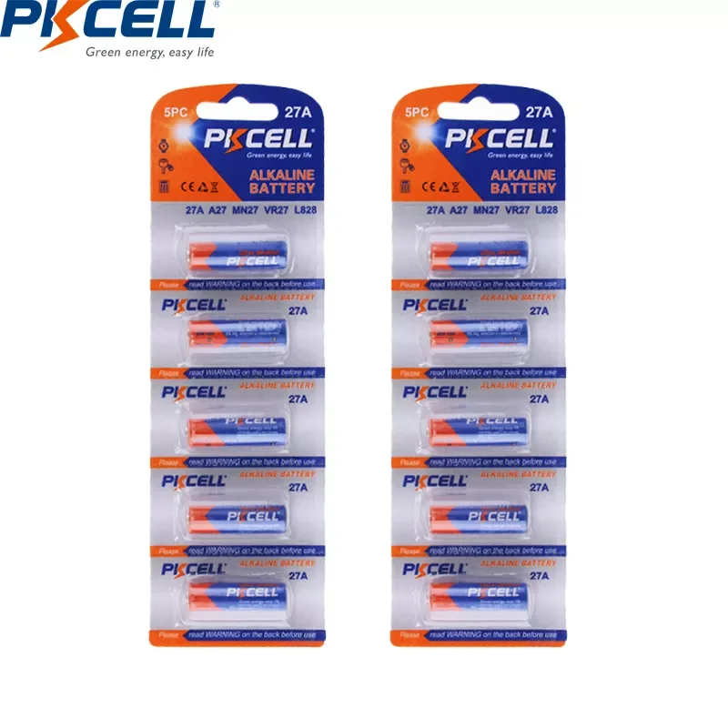 

2023New 10Pcs/2card 27A 12V Battery MN27 27A A27 L828 Battery For Doorbell Alkaline Batteries Remote Control Flshalight PKCELL