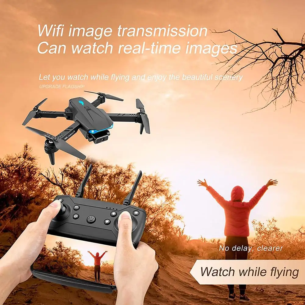 Квадрокоптер S89 Uav Hd 4k с дистанционным управлением для аэрофотосъемки, двойной Wi-Fi Безголовый режим, светодиодные фонари, складные фонари для мальчиков