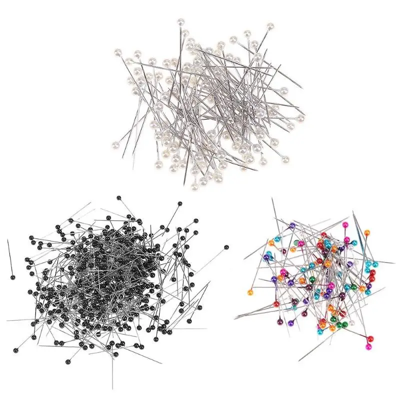 

100 pcs/lot Round Pearl Head Dressmaking Pins Weddings Corsage Florists Sewing Crafts Pin accessories DIY tools