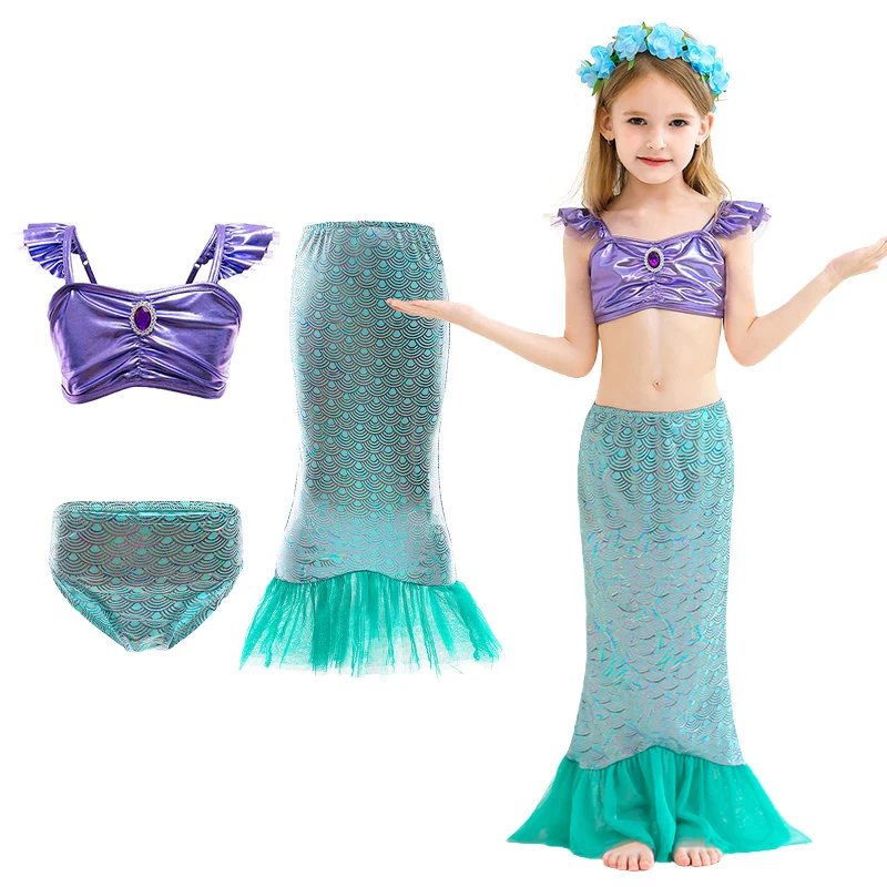 Летний купальный костюм принцессы Русалочки из 3 предметов Костюм для девочек