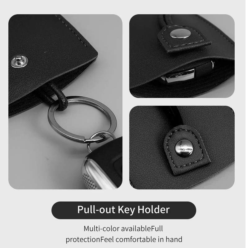 Автомобильный выдвижной чехол для ключей кожаная Портативная сумка Honda Civic Fit Accord
