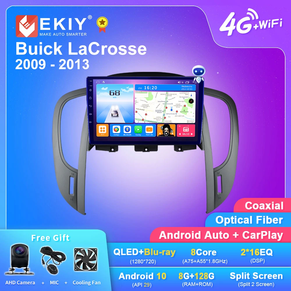 EKIY T7 Android 10 Car Radio 8G+128G For Buick LaCrosse 2009