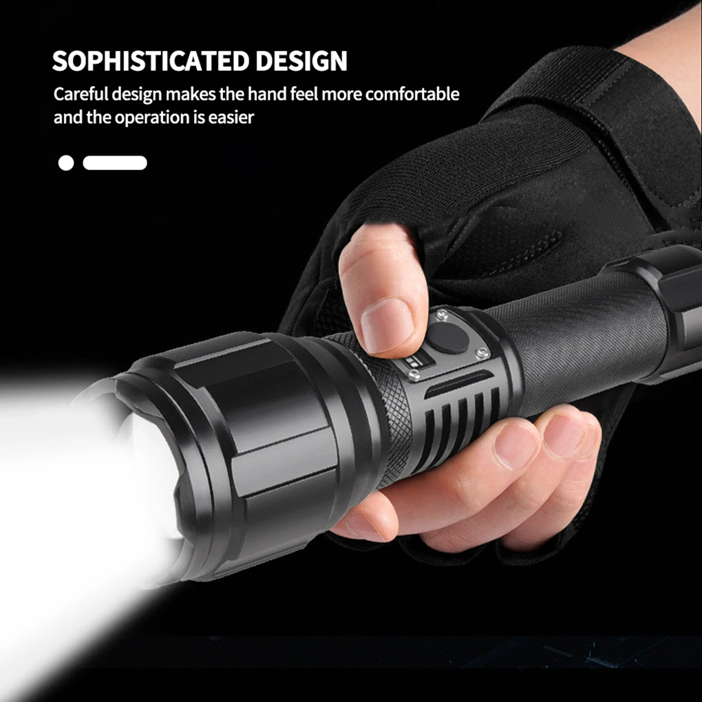 

Flashlight Powerful Rechargeable Torches Aluminium Alloy Multifunctional Telescopic Zoom Tactical Power Bank No