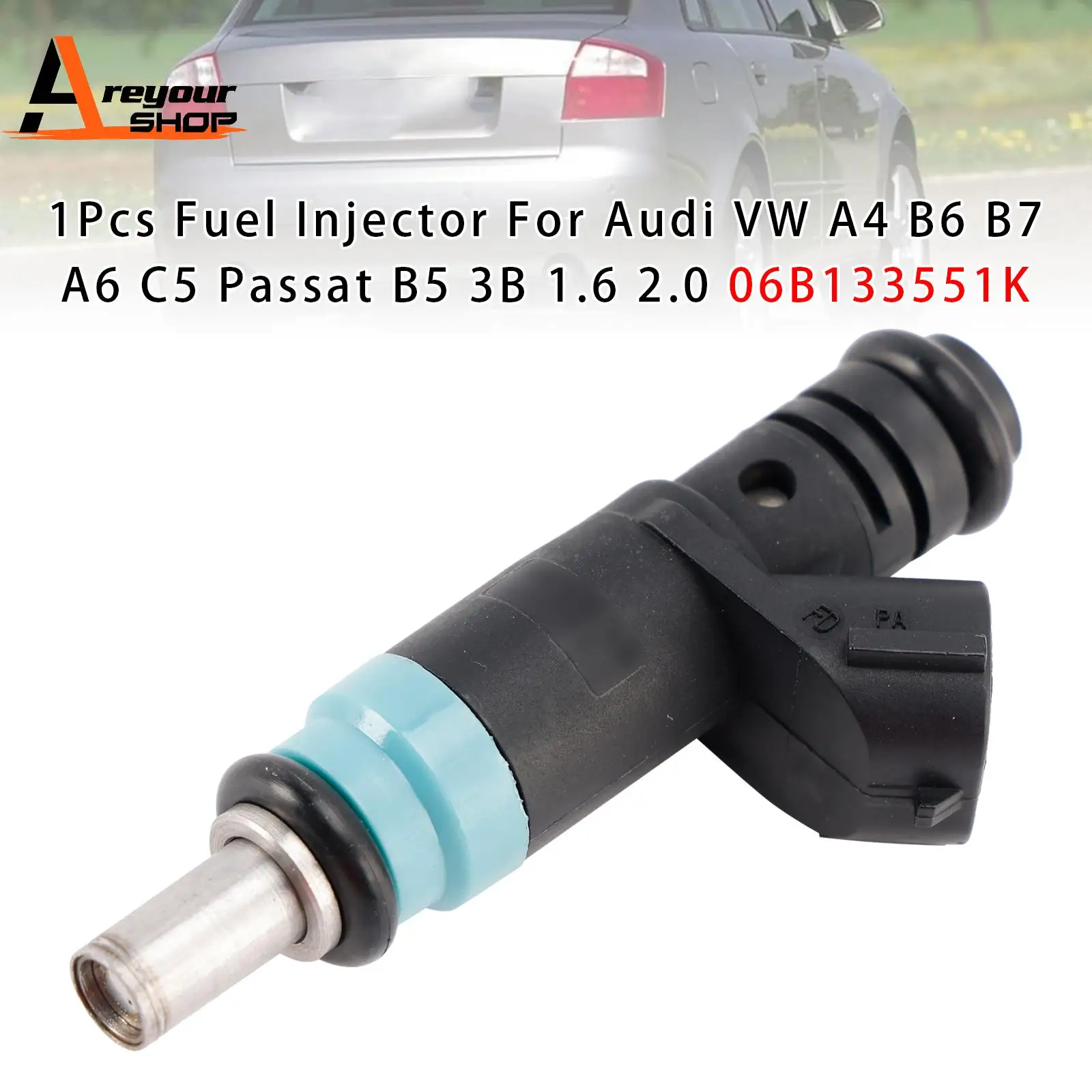 Фото Areyourshop 1 шт./4 шт. топливная форсунка для Audi VW A4 B6 B7 A6 C5 Passat B5 3B 1.6 2.0 06B133551K №1