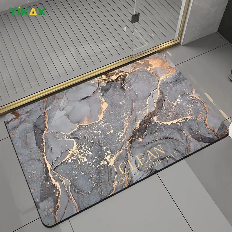 

Bathroom Mat And Rug Entrance Doormat Kitchen Carpet Absorbent Bath Shower Anti-slip Floor Flannel Toilet Modern Home Decoration