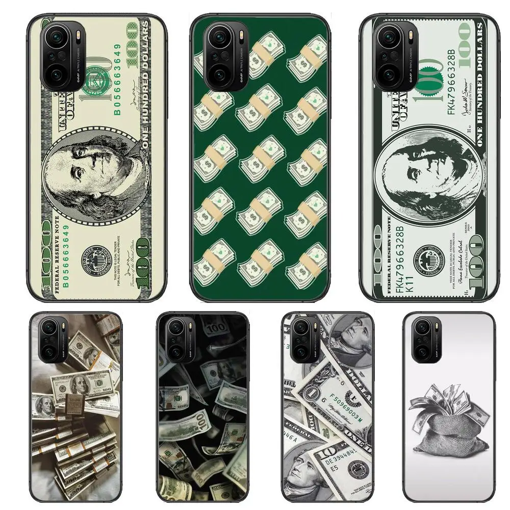 

dollars money Phone Case For xiaomi redmi POCO F1 F2 F3 X3 Pro M3 9C 10T Lite NFC Black Cover Silicone Back Prett mi 10 ultra co