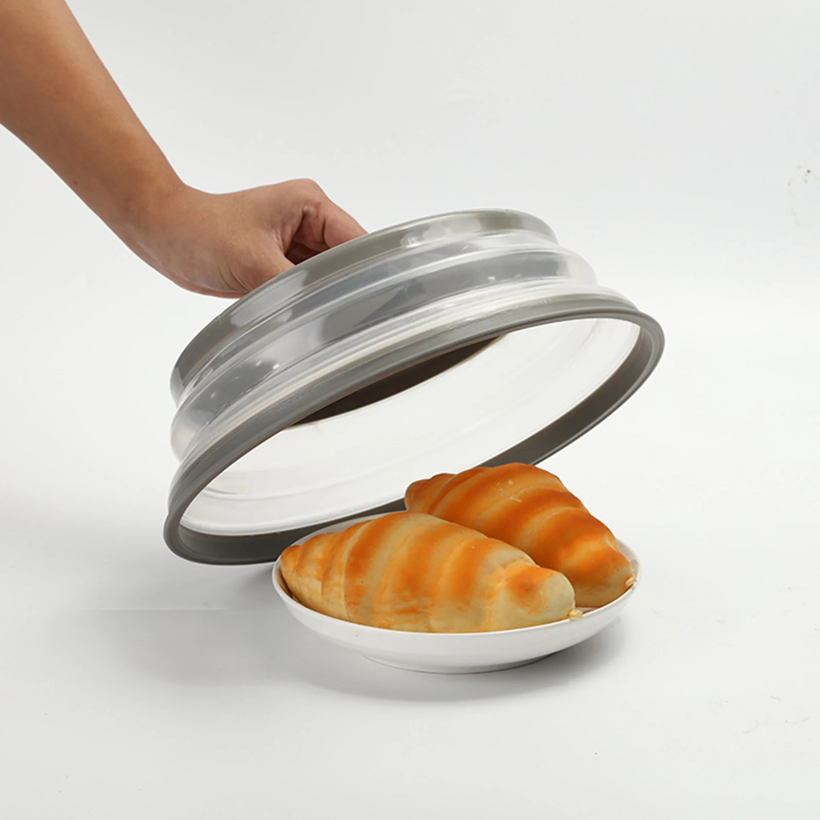 

Microwave Splatter Cover Heating Folding Cover Silicone Fresh-keeping Cover Oil-proof Splash-proof Cover With Hook Cooking Lid