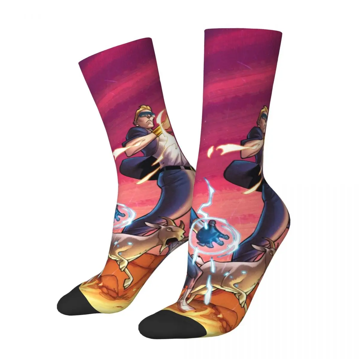 

Hip Hop Vintage Quantum Woody And Goat Crazy Men's Compression Socks Unisex Valorant Harajuku Seamless Novelty Happy Crew Sock