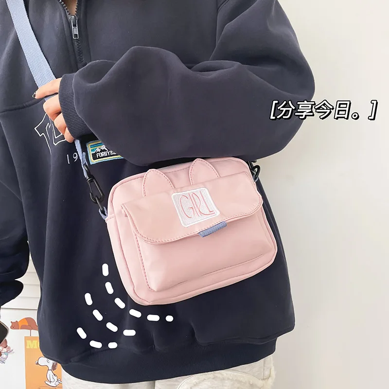 

New 2022 Small Bags For Women Japanese Kawaii Cute Bag Bunny Ears Letter Shoulder Bag Girls Handbags and Purses Phone Bag Bolso