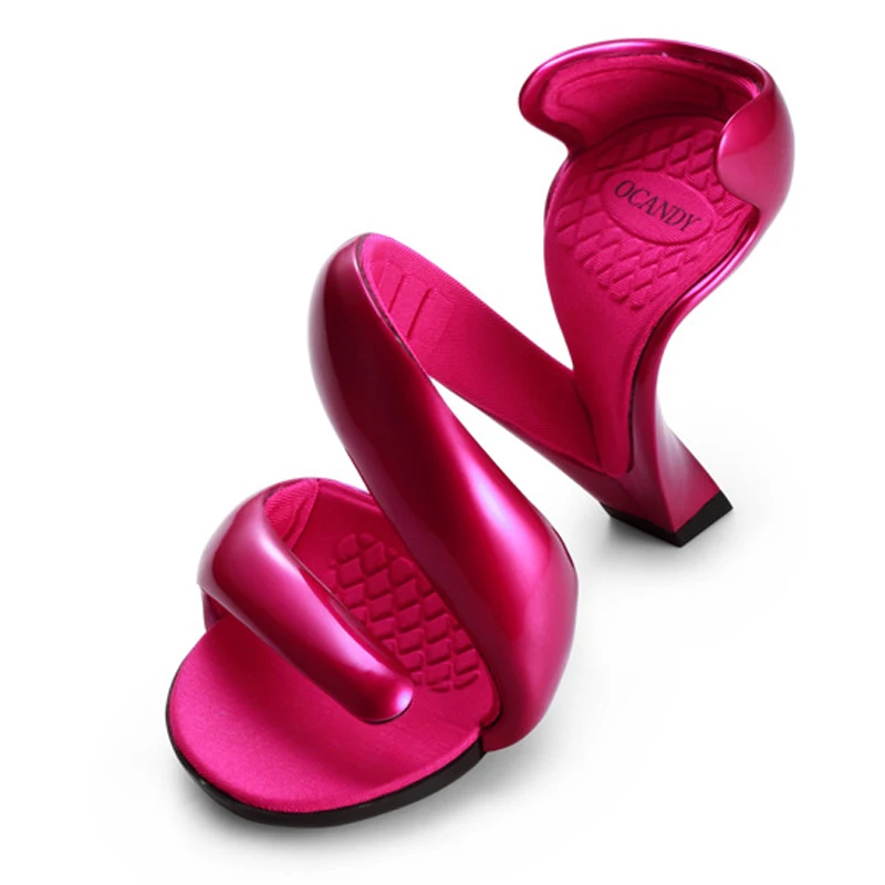 

Сандалии-гладиаторы женские на высоком каблуке 9 см с открытым носком и вырезами