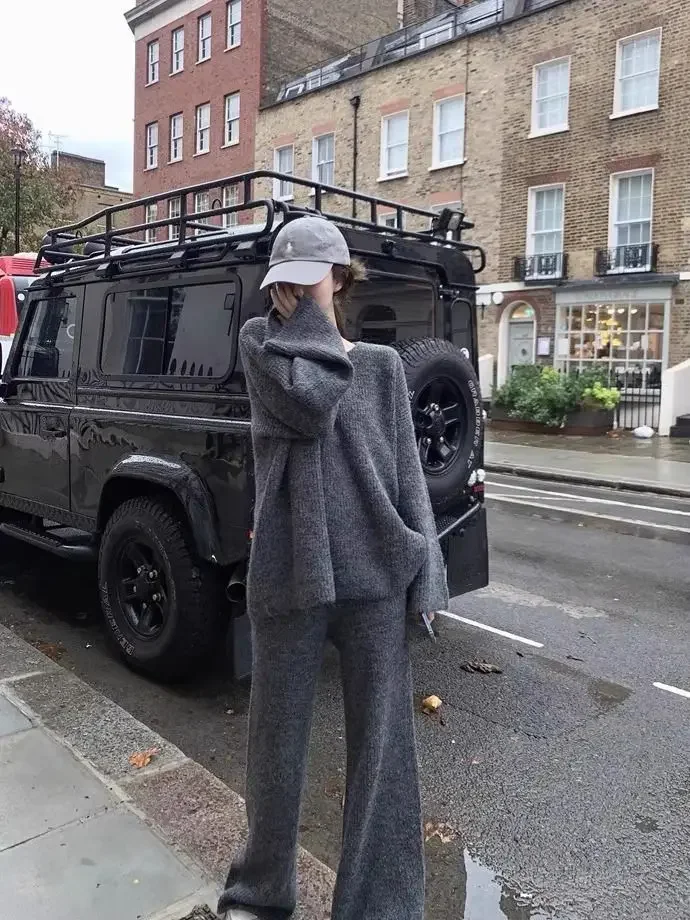 Корейский высококачественный минималистичный однотонный пуловер для женщин