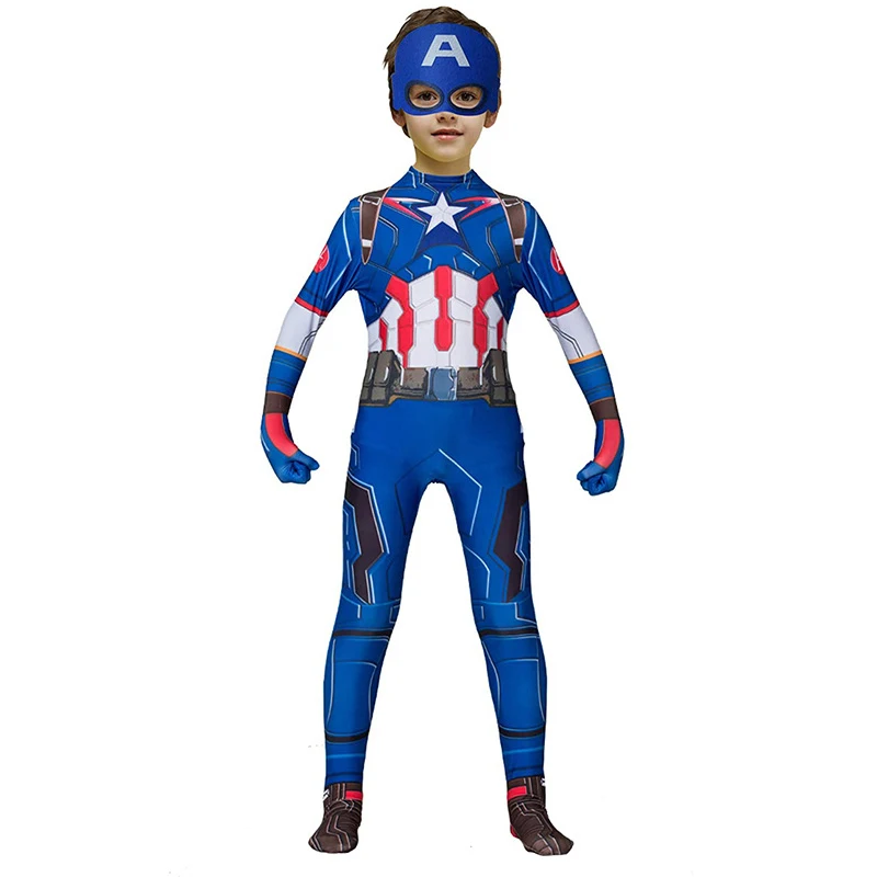 Костюм для косплея Капитана Америка костюмы боди супергероя на Хэллоуин