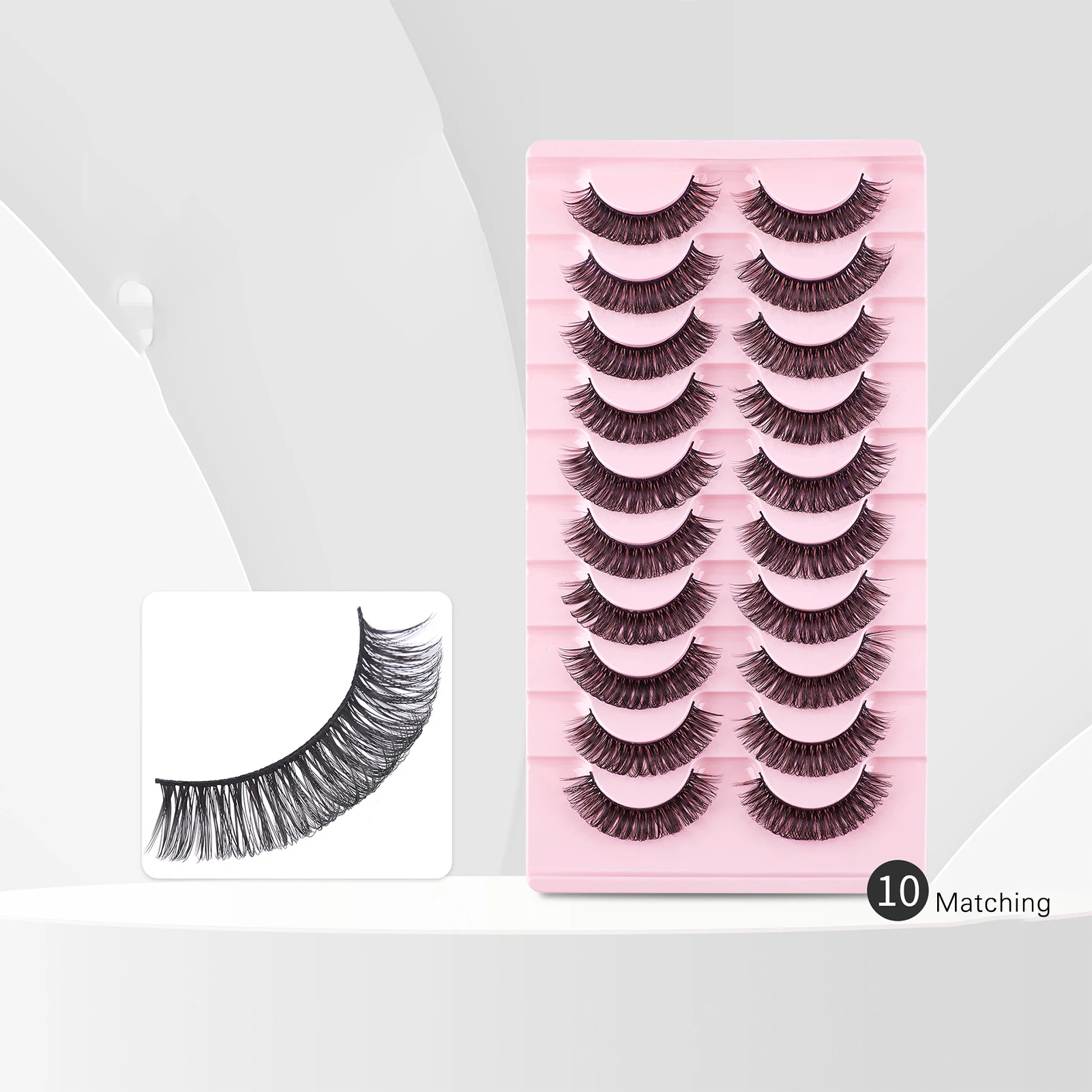 

Fake Eyelashes 3D Handmade Natural Long Thick Fluffy Artifical Lashes 10 Pairs for Extending Your Natural Eyelashes B99