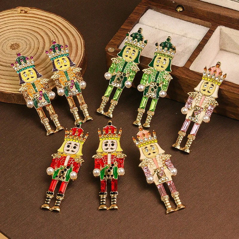 Милые серьги-подвески из сплава в виде гайкера Хрустальная корона Мультяшные