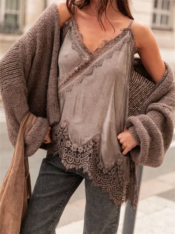 Женские атласные кружевные топы Thefound