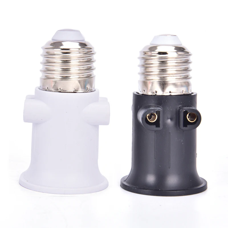 

100-240V 4A PBT E27 Bulb Adapter Fireproof Lamp Holder Base Socket Conversion with EU Plug