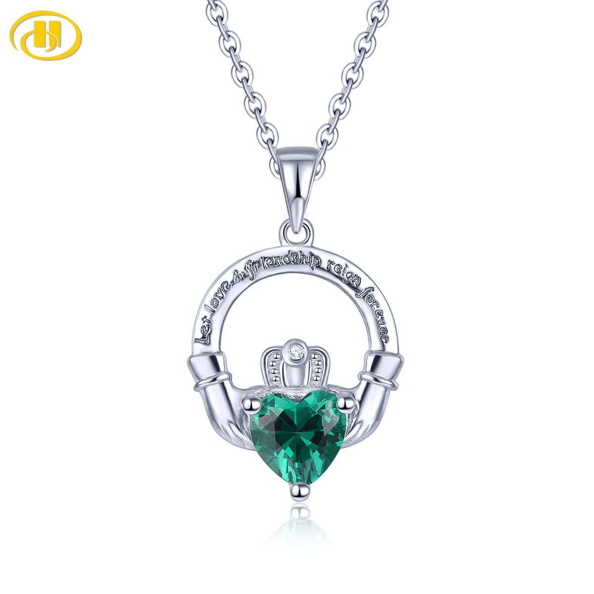 

Женский кулон из серебра 0,76 пробы, с изумрудом