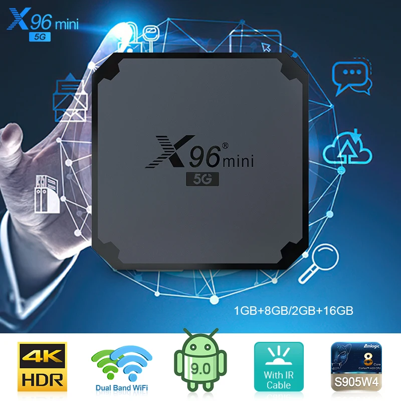 

Мини-ТВ-приставка X96, Android 9,0, Amlogic S905W4