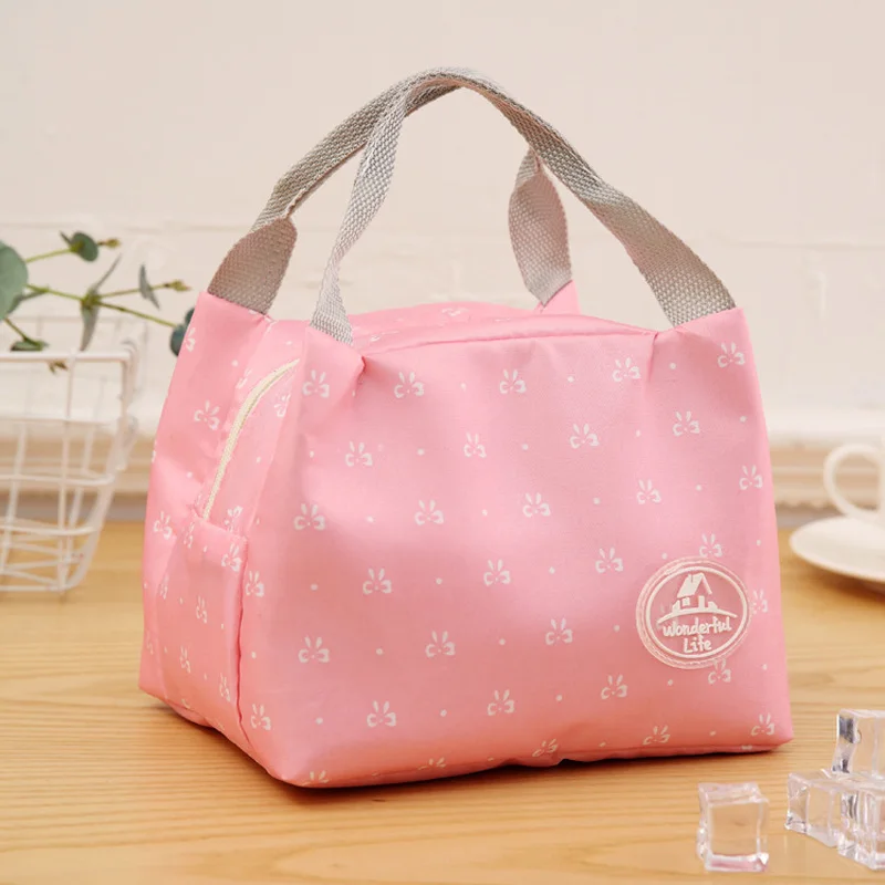 

Oxford Cloth Lunch Box Bag Simple Striped Dot Print Bento Bags for School and Office Thermal Insulated Warm Kept Bags ланч бокс